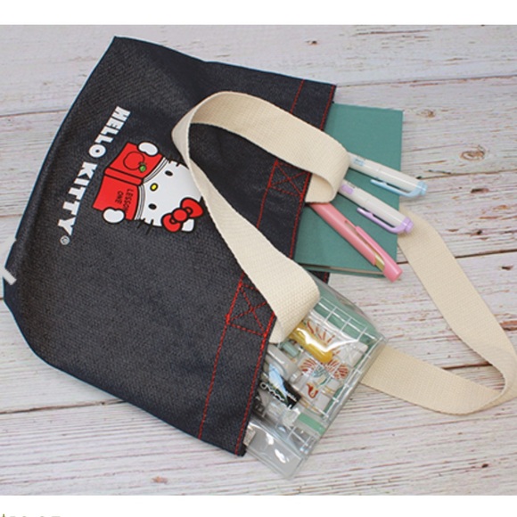 NWT hello kitty denim small tote - Picture 4 of 9